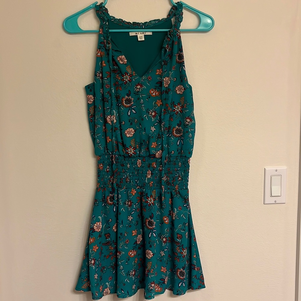 Francesca’s Miami Green Floral Dress / size XXS